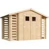 Image de Abri de jardin en bois et range bûches extérieur - 3,53 + 0,97+0,97 m2
