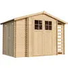Image de Abri de jardin en bois et range bûches extérieur - 3,53 + 0,97+0,97 m2