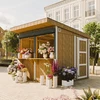 Image de Grand stand marché avec comptoir 240x248x305cm 5,9m2 bar jardin kiosque marron