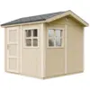 Image de Abri de jardin qualité premium 5,9m² h252x250x294cm bardeaux bitumineux beige