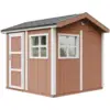 Image de Abri de jardin qualité premium 5,9m² h252x250x294cm bardeaux bitumineux rouge
