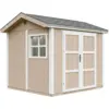 Image de Abri de jardin qualité premium 5,9m² h252x250x294cm bardeaux bitumineux marron