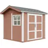 Image de Abri de jardin qualité premium 5,9m² h252x250x294 cm bardeaux bitumineux rouge