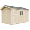 Image de Abri de jardin qualité premium 8,68m² 252x250x412cm bardeaux bitumineux beige