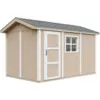 Image de Abri de jardin qualité premium 8,68m² 252x250x412cm bardeaux bitumineux marron