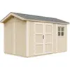 Image de Abri de jardin qualité premium 8,68m² 252x250x412 cm bardeaux bitumineux beige