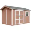 Image de Abri de jardin qualité premium 8,68m² 252x250x412cm bardeaux bitumineux rouge