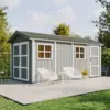 Image de Abri de jardin qualité premium 11,47 m² - h252x250x530 cm - marron