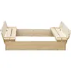 Image de Bac à sable en bois avec couvercle et banc rabattables- timbela m051-1