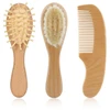 Image de Set brosses et peigne bois naturel