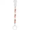 Image de Attache tétine silicone rose blanc beig