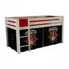 Image de Vipack pino lit sureleve en pin massif avec sommier blanc + rideau de lit pirate