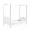 Image de Vipack amori lit simple à baldaquin 90x200cm laqué blanc + sommier