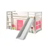 Image de Vipack pino lit mezzanine avec toboggan + rideau de lit spring