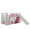 Image de Vipack pino lit mezzanine avec toboggan pin massif blanc + little princess