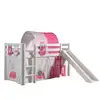 Image de Vipack pino lit mezzanine avec toboggan blanc princess