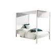 Image de Vipack pino lit a baldaquin avec sommier a lattes 140x200 cm blanc + ciel de lit