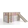 Image de Vipack pino lit compact avec toboggan + rideau de lit birdy + 3 pochettes birdy