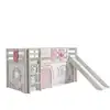 Image de Vipack pino lit mezzanine avec toboggan + birdy rideau de lit et 3 pochettes