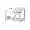 Image de Vipack lio lit cabane 90x200cm + set de rideaux blancs