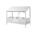 Image de Vipack malia lit cabane 90x200cm avec toit blanc + sommier + matelas