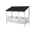 Image de Vipack malia lit cabane 90x200 avec toit noir + sommier + matelas