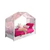 Image de Vipack dallas lit mh 90 x 200 blanc + tente textile papillons + lit gigogne