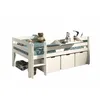 Image de Lit mi-haut + 3 rangements avec tablette