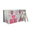 Image de Scott lit mezzanine et rideau princess 3 sacs rangement