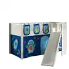 Image de Scott lit mezzanine toboggan et rideau astro + 3 sacs rangement