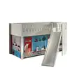 Image de Scott lit mezzanine toboggan et rideau pet shop
