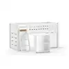 Image de Lit scott bureau 2 commodes blanc