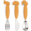 Image de Set de 3 couverts easy-grip deer friends moutarde