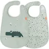 Image de Lot de 2 bavoirs imperméables à velcro croco vert