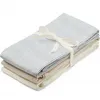 Image de Lot de 3 langes en coton bio classic stripes blue (70 x 70 cm)