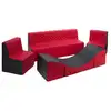 Image de Ensemble de meubles en mousse : 2 chaise canapé et fauteuil noir-rouge