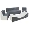 Image de Ensemble de meubles en mousse : 2 chaise canapé et fauteuil blanc gris