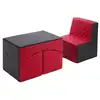 Image de Ensemble de meubles en mousse : chaise et fauteuil noir-rouge