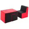 Image de Ensemble de meubles en mousse : chaise et fauteuil rouge-noir