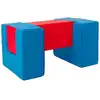 Image de 3 blocs en mousse bleu marine rouge