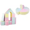 Image de Set de 15 blocs en mousse le jeu rose bleu jaune pastel