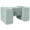 Image de 3 blocs en mousse menthe velours côtelé
