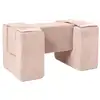 Image de 3 blocs en mousse rose velours côtelé