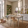 Image de Table à manger rectangulaire extensible bois et blanc 6 à 10 personnes apolline