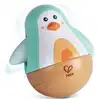 Image de Pingouin culbuto en bois - turquoise