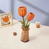 Image de Maquette bois fleur - tulipe orange