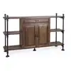 Image de Bahut 1 tiroir metal bois marron -
