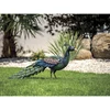 Image de Paon décoratif stylisé en acier pour jardin