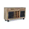 Image de Buffet 3 tiroirs bois marron - brunelle