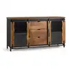 Image de Buffet 3 tiroirs bois noir - harielle